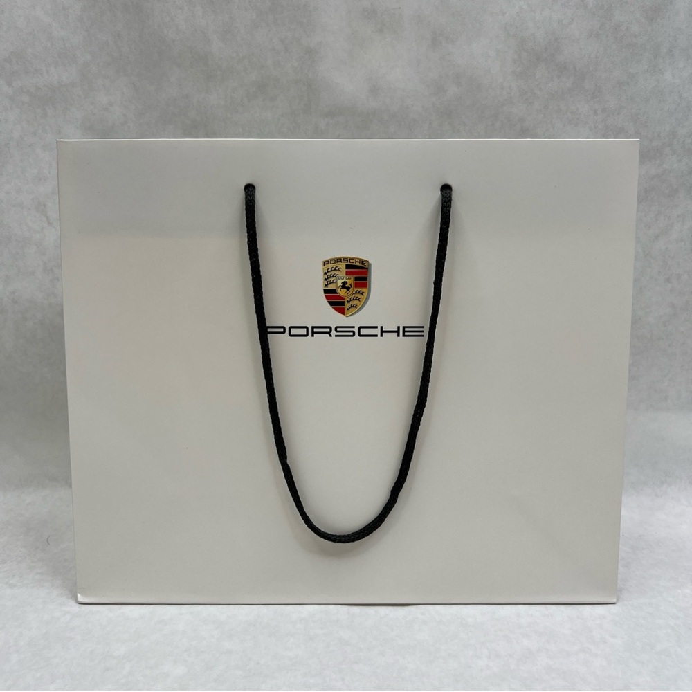 PORSCHE Small White Paper Shopping Gift Bag
